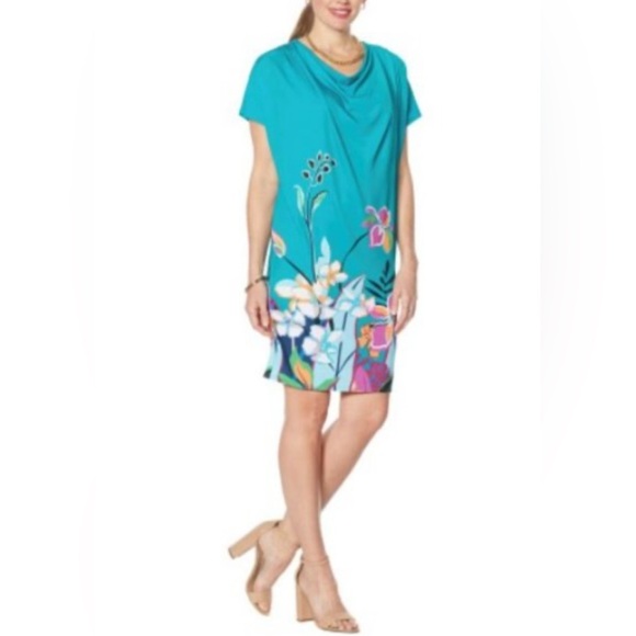 DAVID David Meister Fluid Jersey Tunic Dress size 1X - Picture 1 of 7